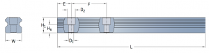 CAD afbeelding LLTHR profielrails