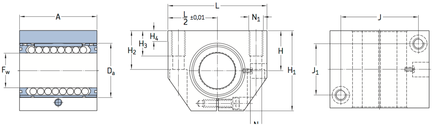 CAD afbeelding LUNE D lagereenheid